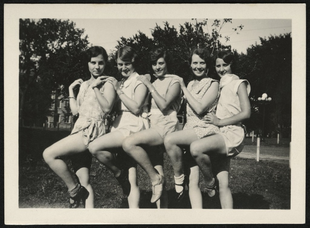 Photograph of a group of girls posing, 1930-1939