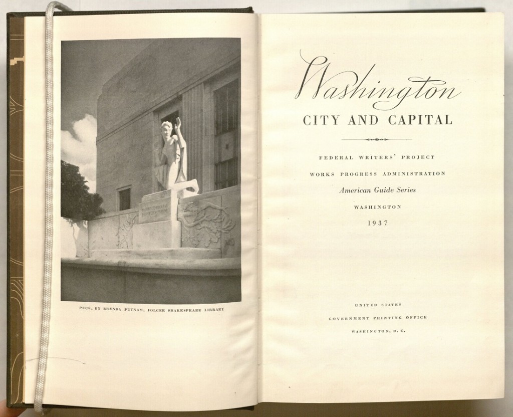 Title page of American Guide Series for Washington, D.C., 1937