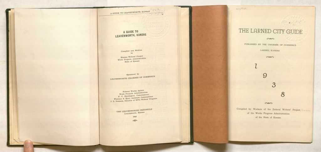 Title pages for American Guide Series for Leavenworth and Larned, Kansas