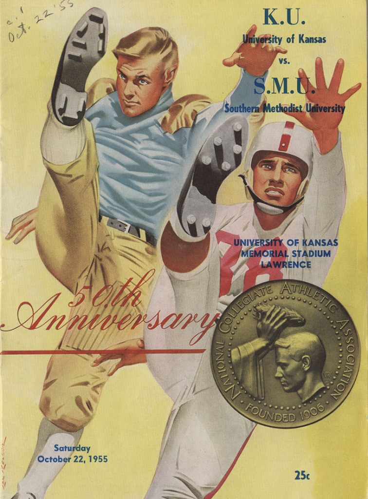 KU football program, cover, 1955