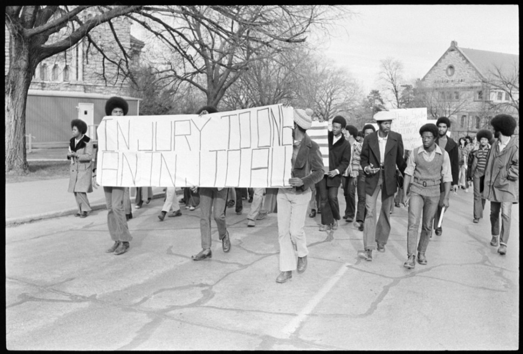 Photograph of a KU student protest, December 1, 1972
