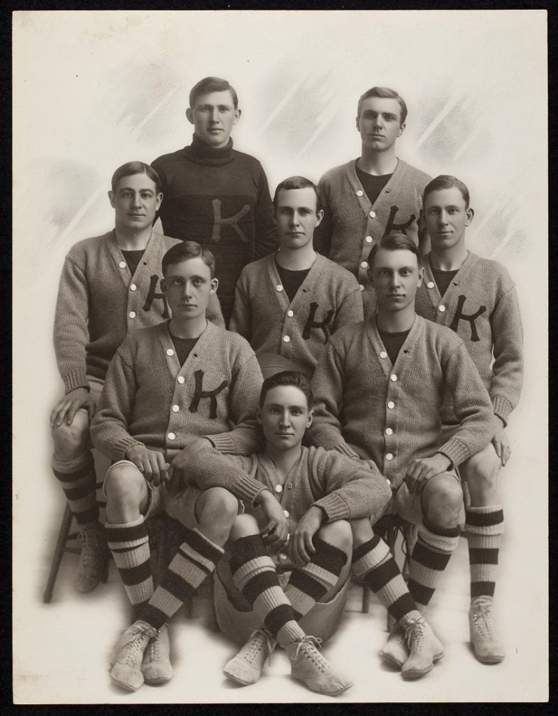 Photograph of the KU men's basketball team, 1907-1908