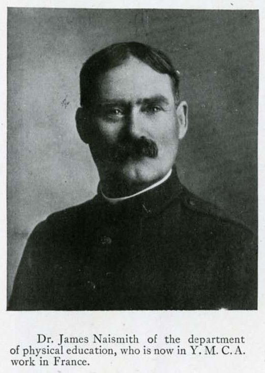 Photograph of James Naismith in the Jayhawker yearbook, 1918