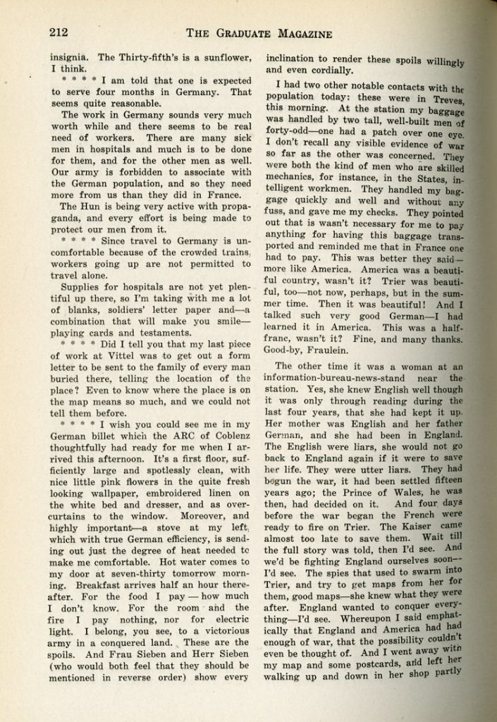 Evadne Laptad, “Letters,” The Graduate Magazine, April 1919
