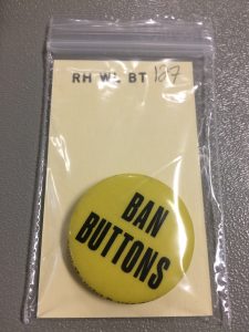 Wilcox button. Call number RH WL BT 127. Spencer Research Library.