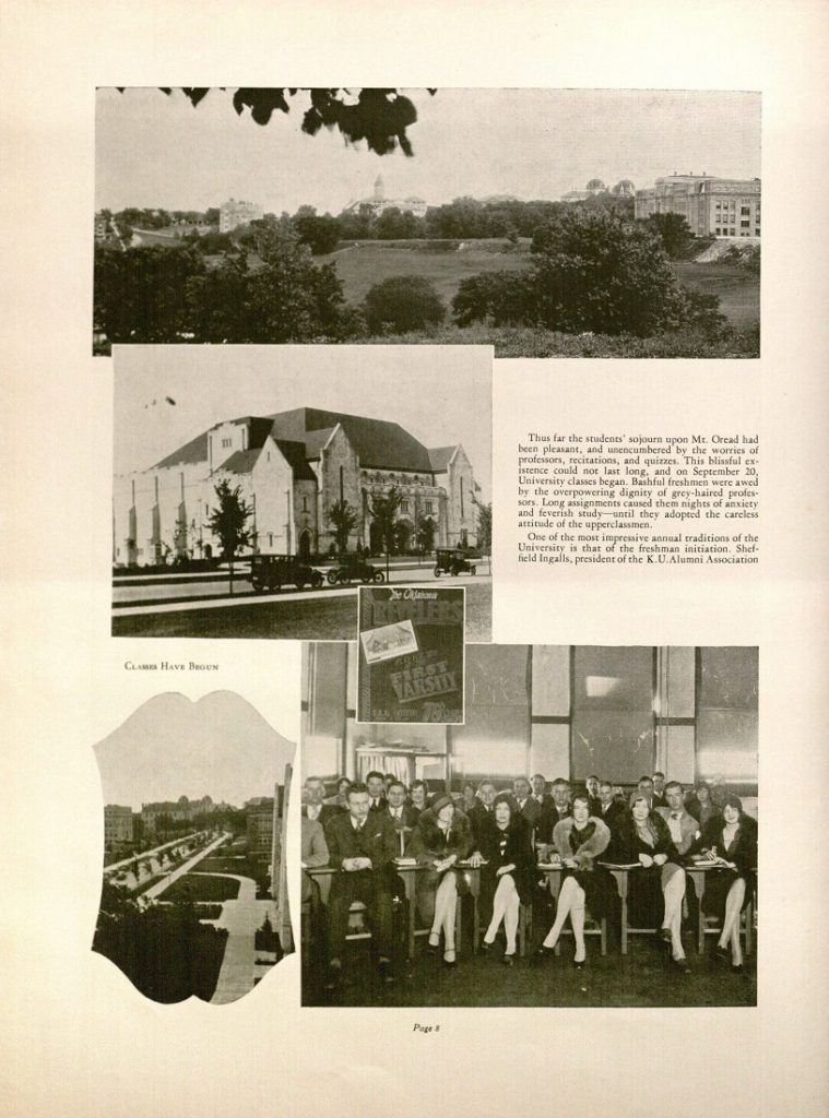 Page from the Jayhawker yearbook, 1929