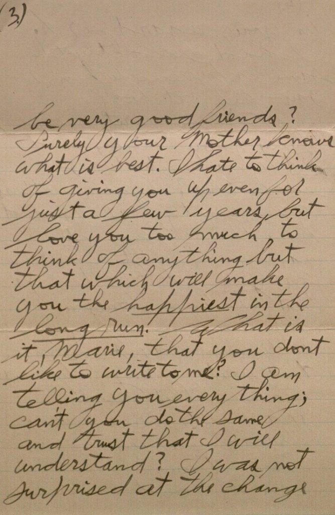 Image of Forrest W. Bassett's letter to Ava Marie Shaw, September 5, 1917