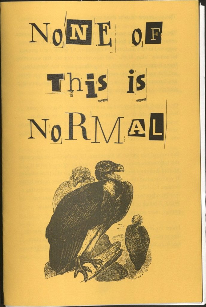 Bibliographic information in black text against a yellow background with an illustration of a large bird or hawk.