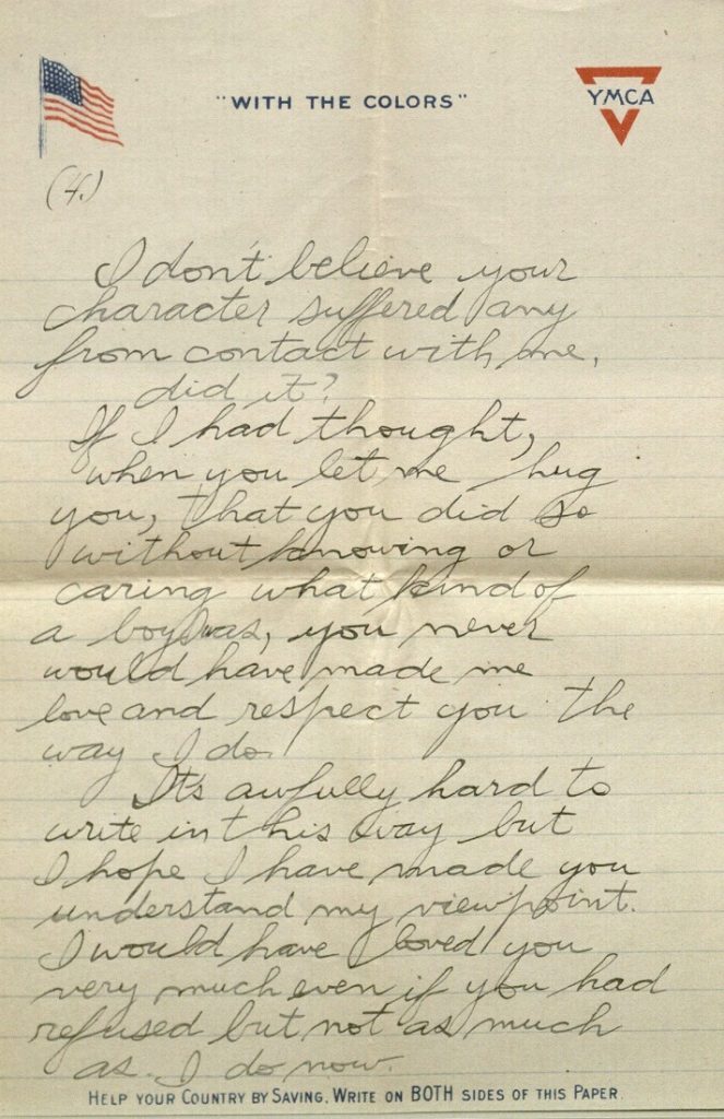 Image of Forrest W. Bassett's letter to Ava Marie Shaw, September 12, 1917