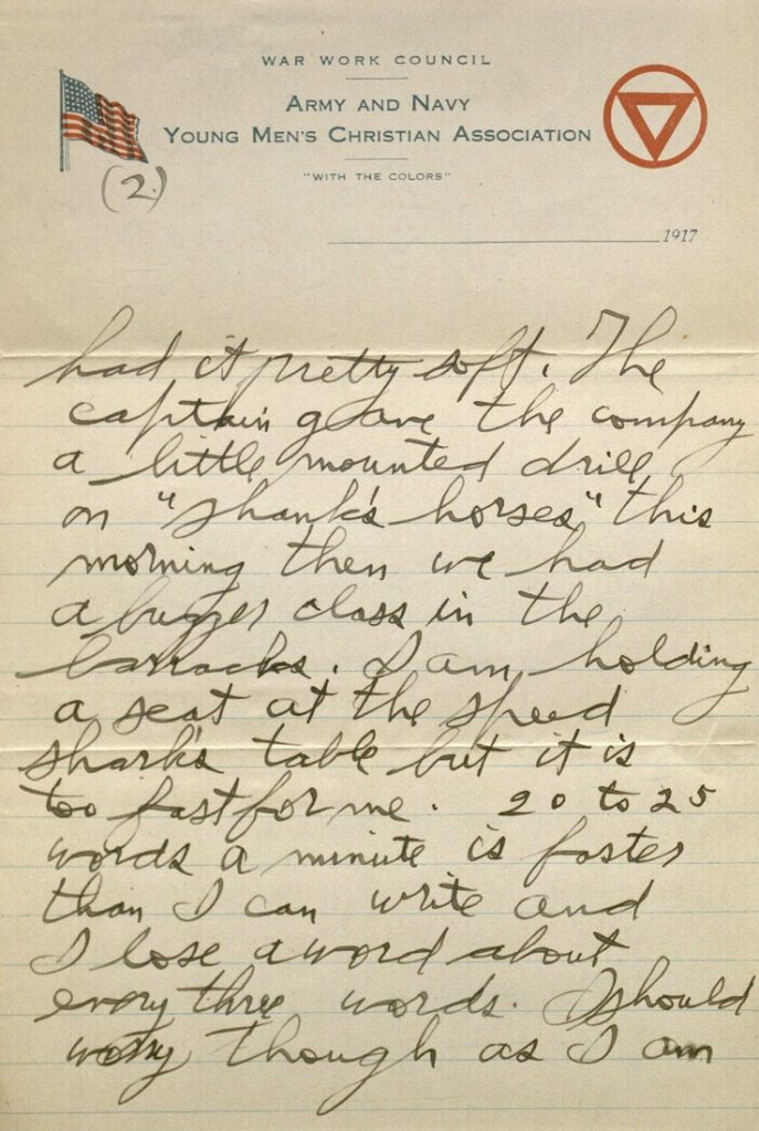 Image of Forrest W. Bassett's letter to Ava Marie Shaw, September 25, 1917
