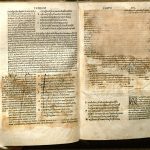 Image of remnants of a paper-ever passage, f. 126v and 127r