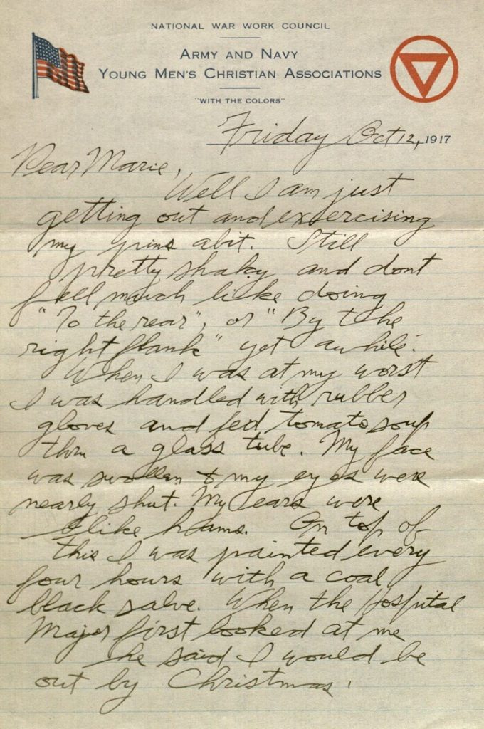 Image of Forrest W. Bassett's letter to Ava Marie Shaw, October 12, 1917