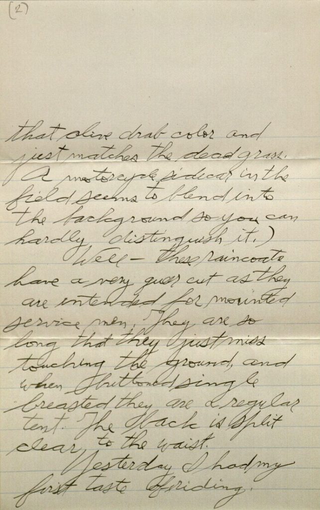 Image of Forrest W. Bassett's letter to Ava Marie Shaw, October 26, 1917