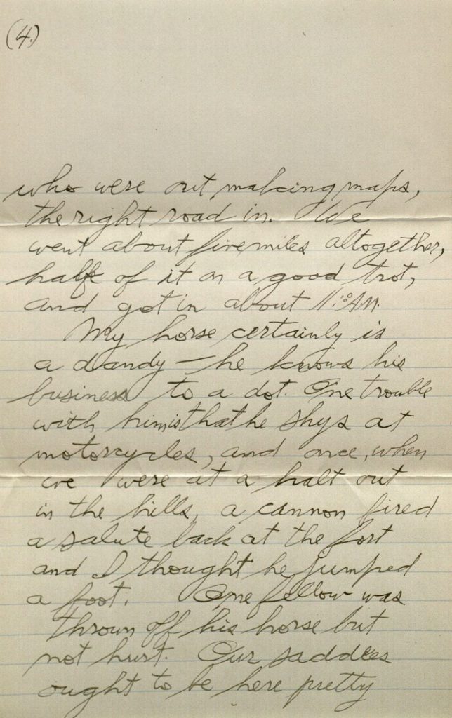 Image of Forrest W. Bassett's letter to Ava Marie Shaw, October 26, 1917