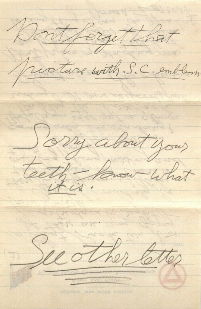 Image of Forrest W. Bassett's letter to Ava Marie Shaw, November 2, 1917