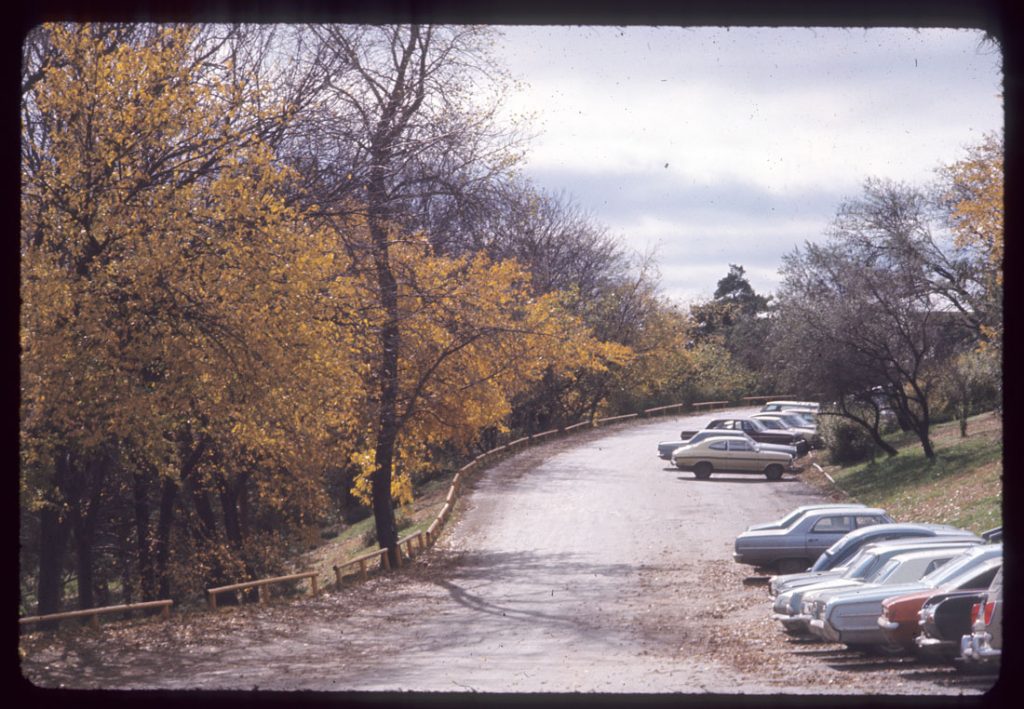 Photograph of Memorial Drive in the fall, 1960s