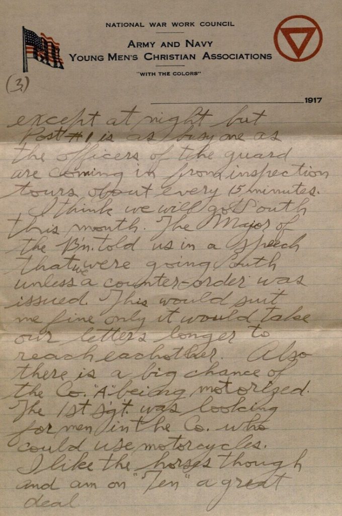 Image of Forrest W. Bassett's letter to Ava Marie Shaw, January 5, 1918