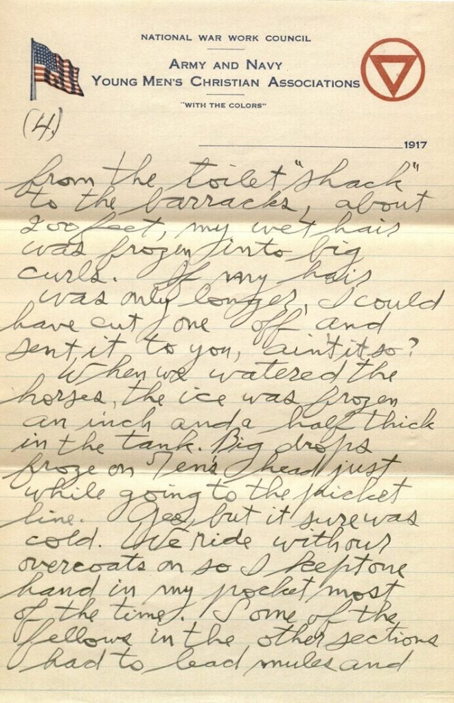 Image of Forrest W. Bassett's letter to Ava Marie Shaw, December 6, 1917