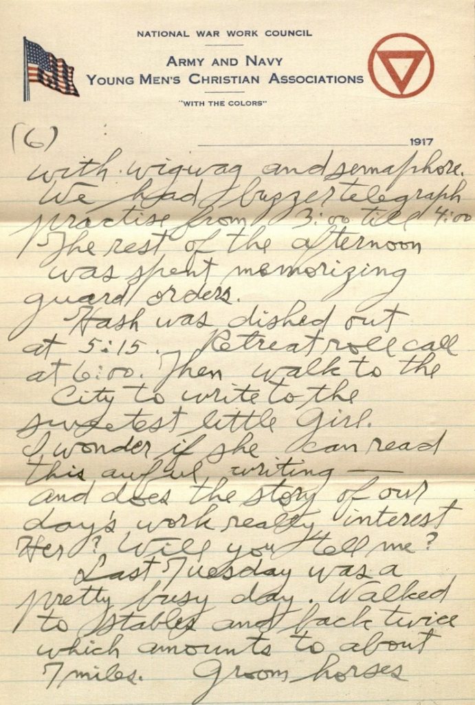 Image of Forrest W. Bassett's letter to Ava Marie Shaw, December 6, 1917