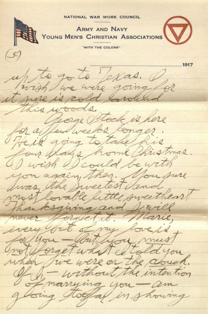 Image of Forrest W. Bassett's letter to Ava Marie Shaw, December 16, 1917