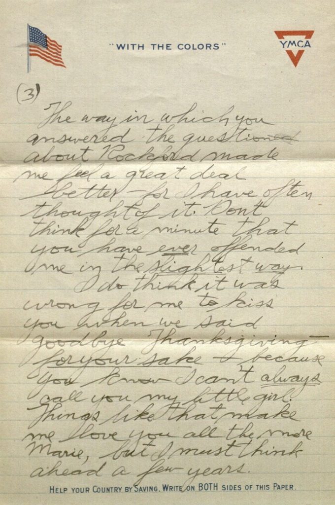 Image of Forrest W. Bassett's letter to Ava Marie Shaw, March 3, 1918
