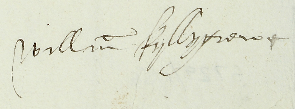 William Killigrew signature from a letter from William Killigrew to Sir William Moore, 3 June 1579