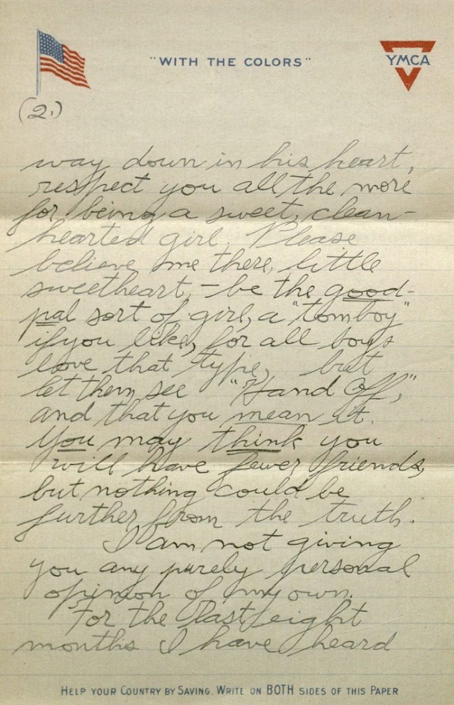 Image of Forrest W. Bassett's letter to Ava Marie Shaw, March 21, 1918