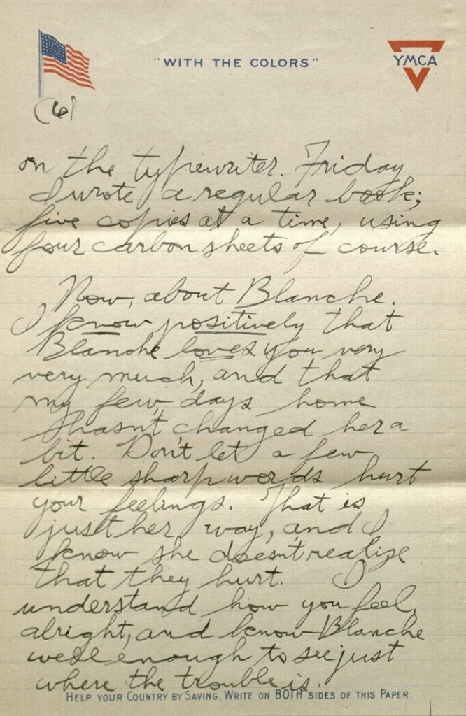 Image of Forrest W. Bassett's letter to Ava Marie Shaw, April 7, 1918