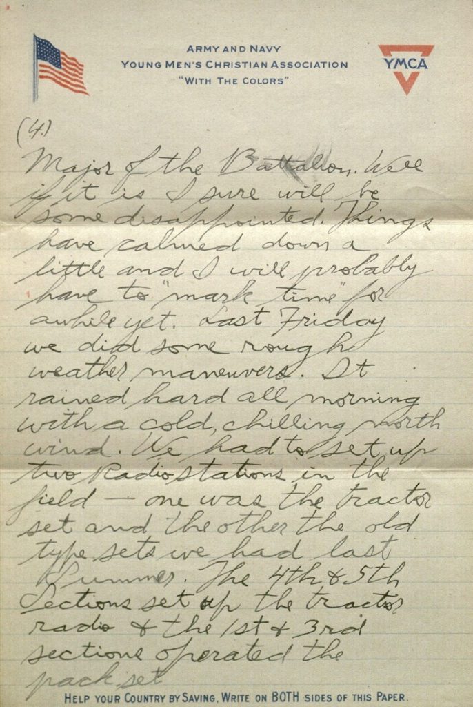 Image of Forrest W. Bassett's letter to Ava Marie Shaw, April 25, 1918