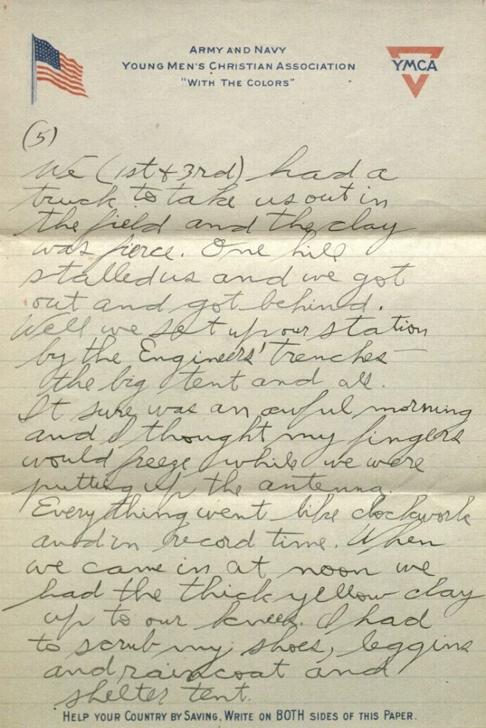 Image of Forrest W. Bassett's letter to Ava Marie Shaw, April 25, 1918