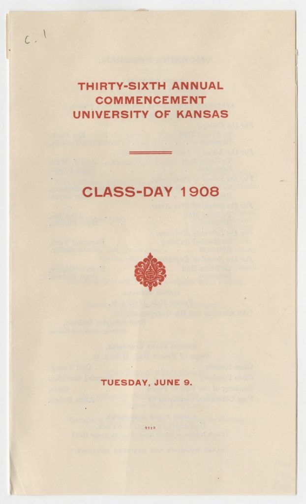 Image of the schedule of Class Day events, 1908