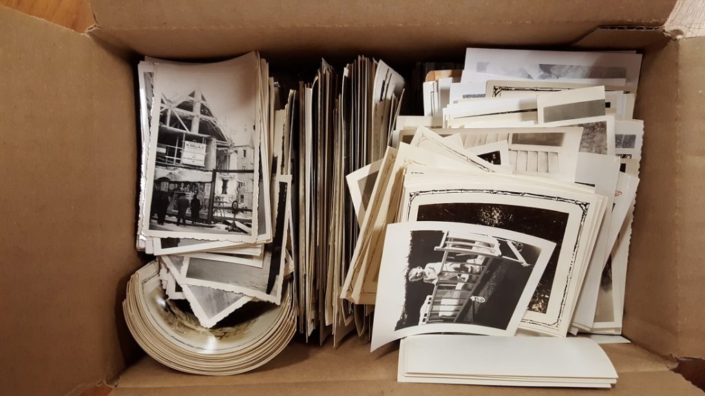 Photograph of the Jane Wofford Malin Collection being processed, 2018