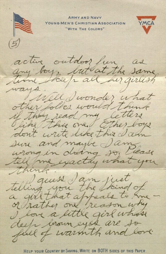 Image of Forrest W. Bassett's letter to Ava Marie Shaw, May 27, 1918
