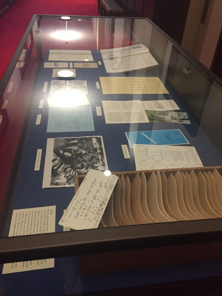 Photograph of the enrollment exhibit