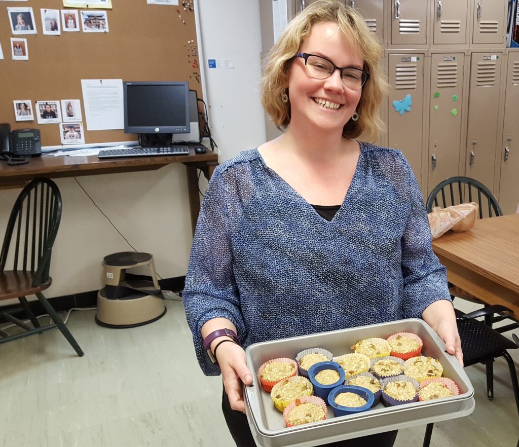 Marcella Huggard with her oatmeal muffins