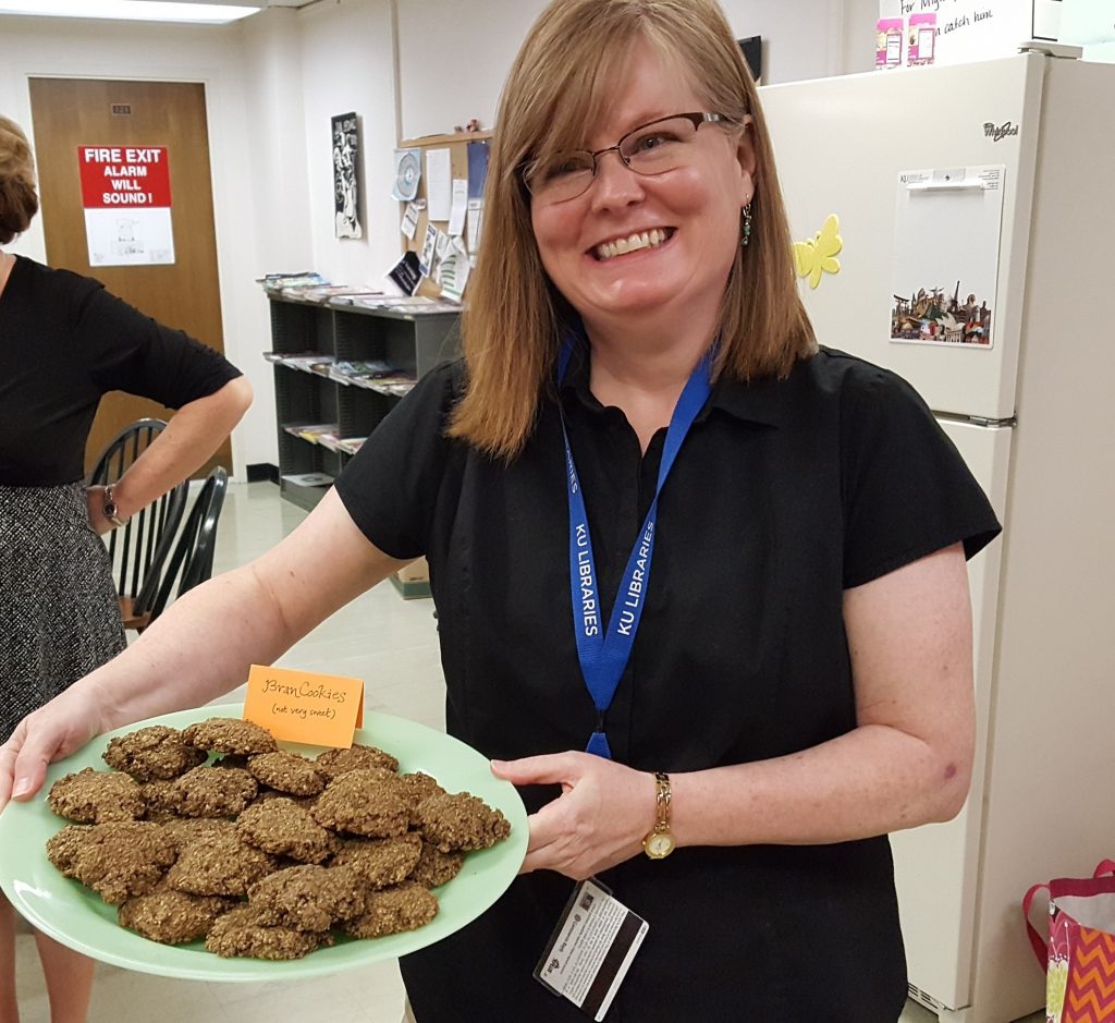 Stacey Wiens with bran cookies