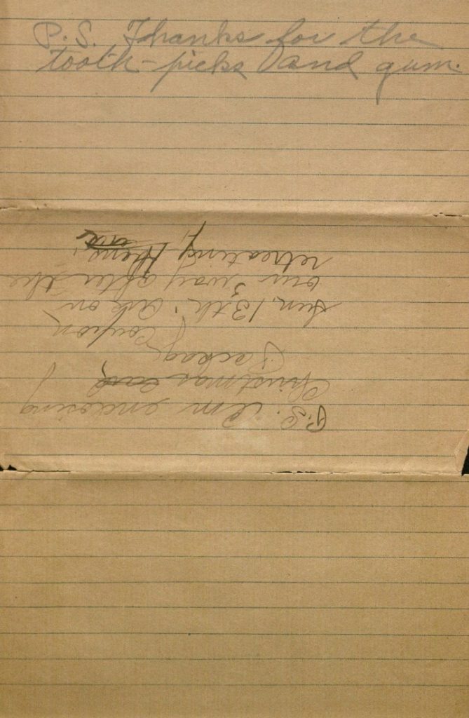 Image of Milo H. Main's letter to his family, October 9, 1918