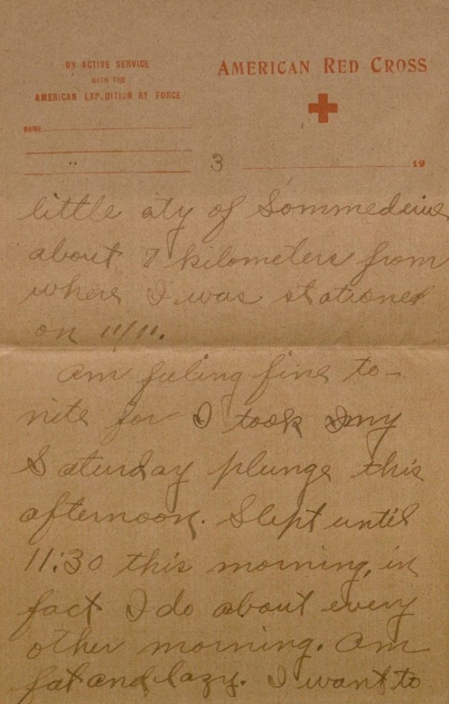 Image of Milo H. Main's letter to his family, January 25, 1919