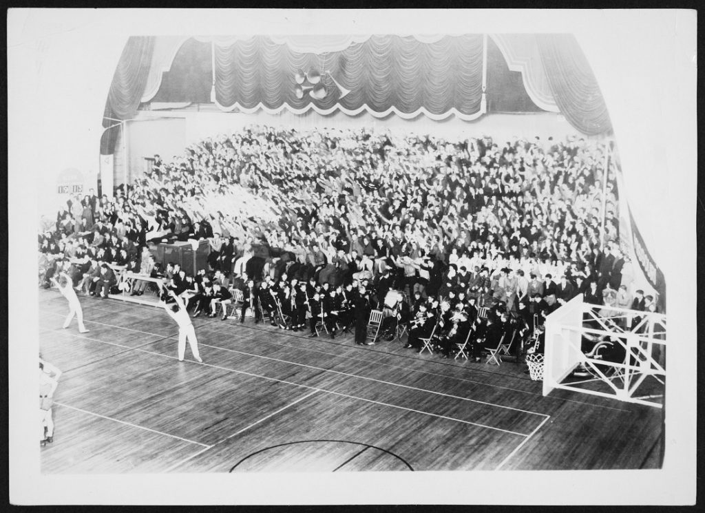 Photograph of a KU men's basketball game against Iowa State, 1933/1934 