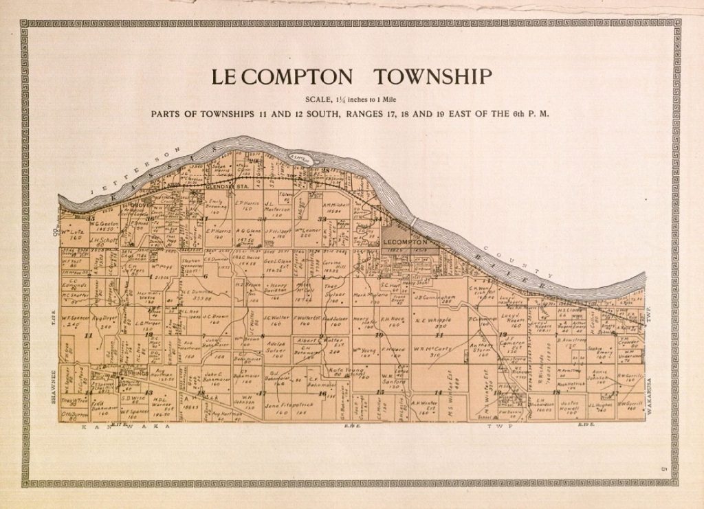 Map of Lecompton Township, 1909