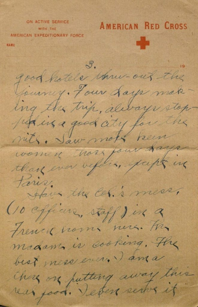 Image of Milo H. Main's letter to his family, March 16, 1919