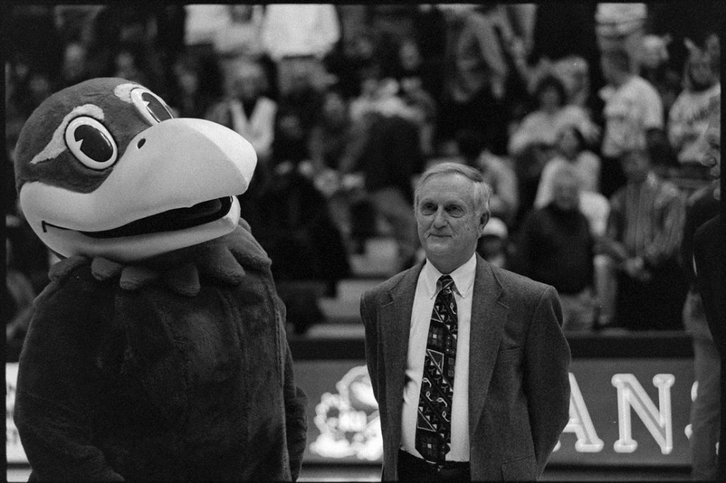 Photograph of Max Falkenstien with Big Jay, 1996