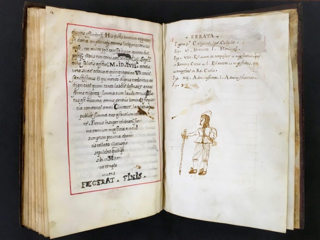 Photograph of the ending of the Vita Capranicae and the “Errata” page in MS C247