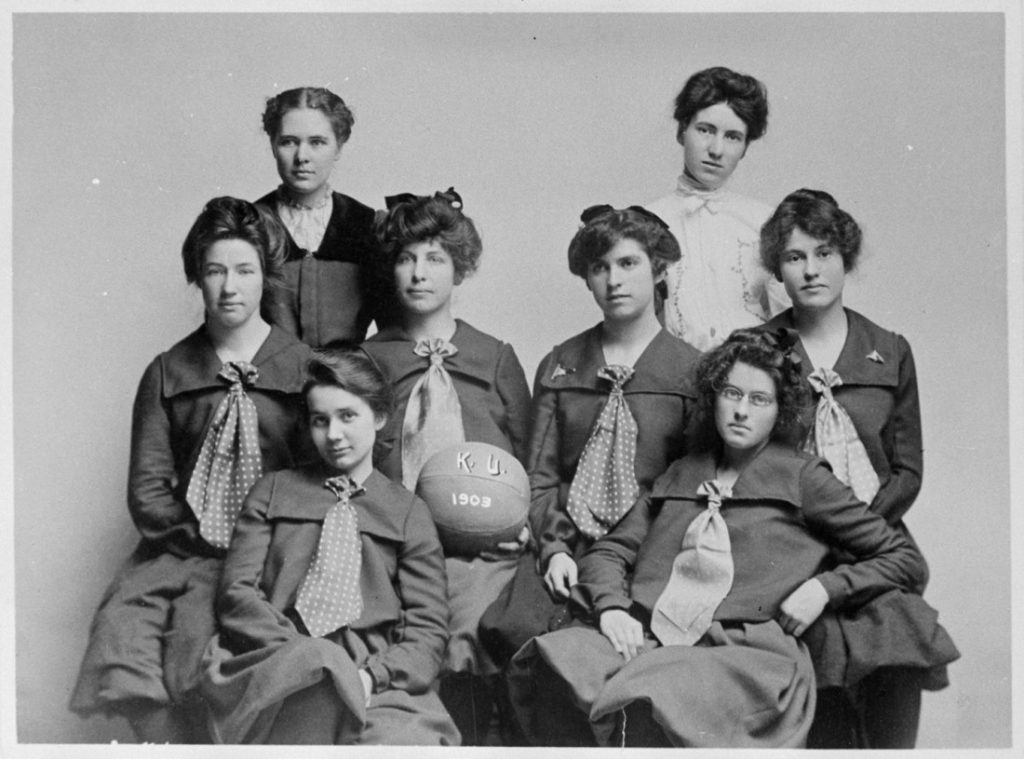 Photograph of the KU women's basketball team, 1902-1903