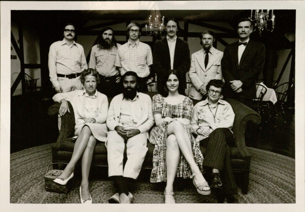 Photograph of judges and contestants at the 1973 Snyder Book Collecting Contest