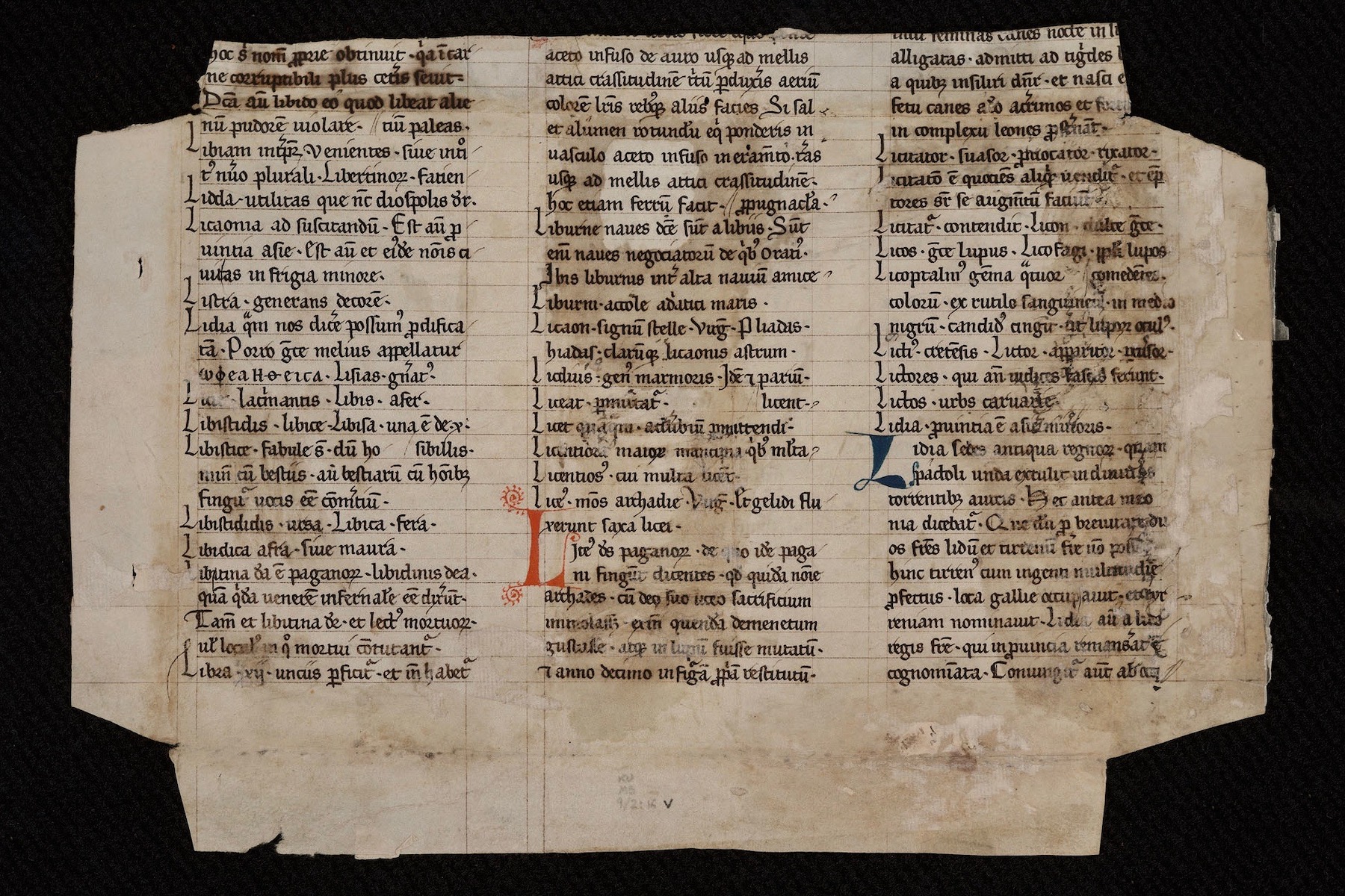 13th Century French Illuminated Manuscript Leaf 9 X 