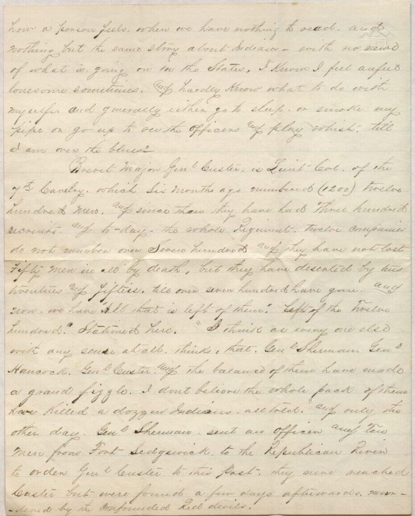 The second page of Richard Blake's letter to mother, July 14, 1867