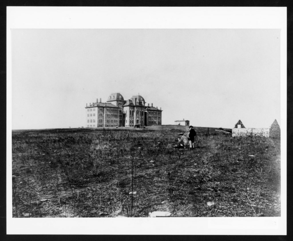 Photograph of University (Old Fraser) Hall, 1870s