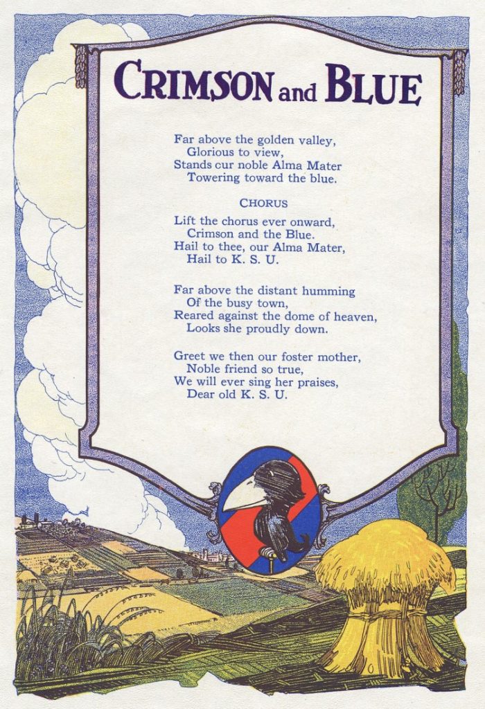 Lyrics to "Crimson and Blue" in the 1920 Jayhawker yearbook