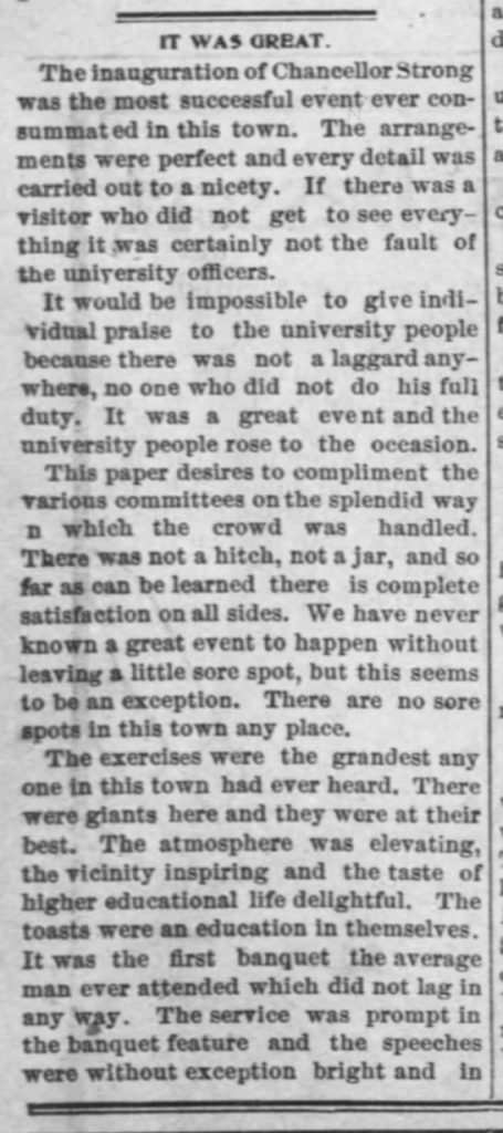 Article, "It Was Great," Lawrence Daily World, October 18, 1902